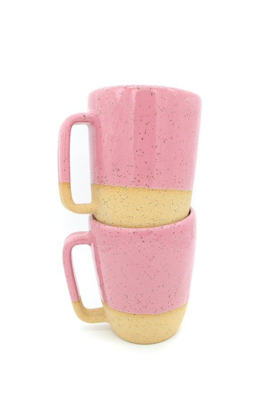 Popsicle Pink Ceramic Stoneware Handmade Mug - Wheel Thrown, Modern Handmade Kitchenware