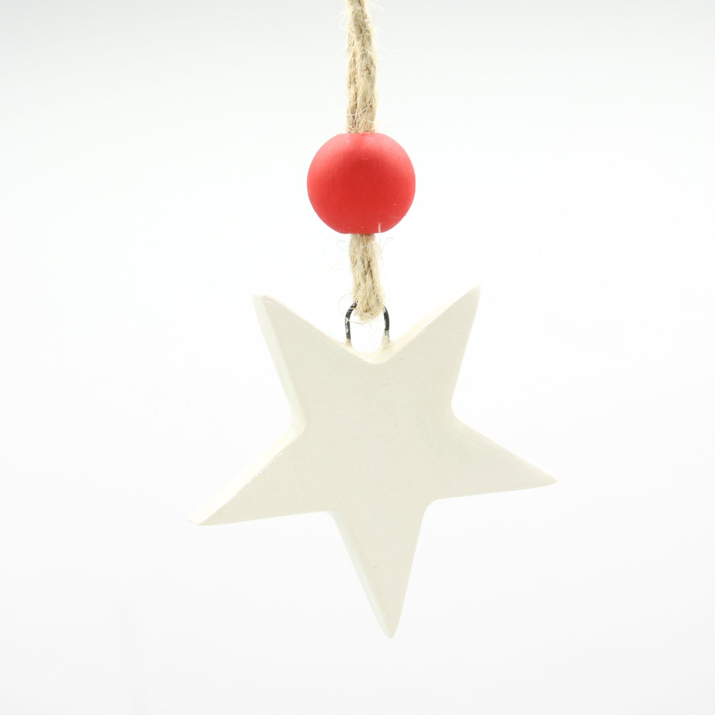 Small Star Ornaments with Hand Painted Wooden Beads