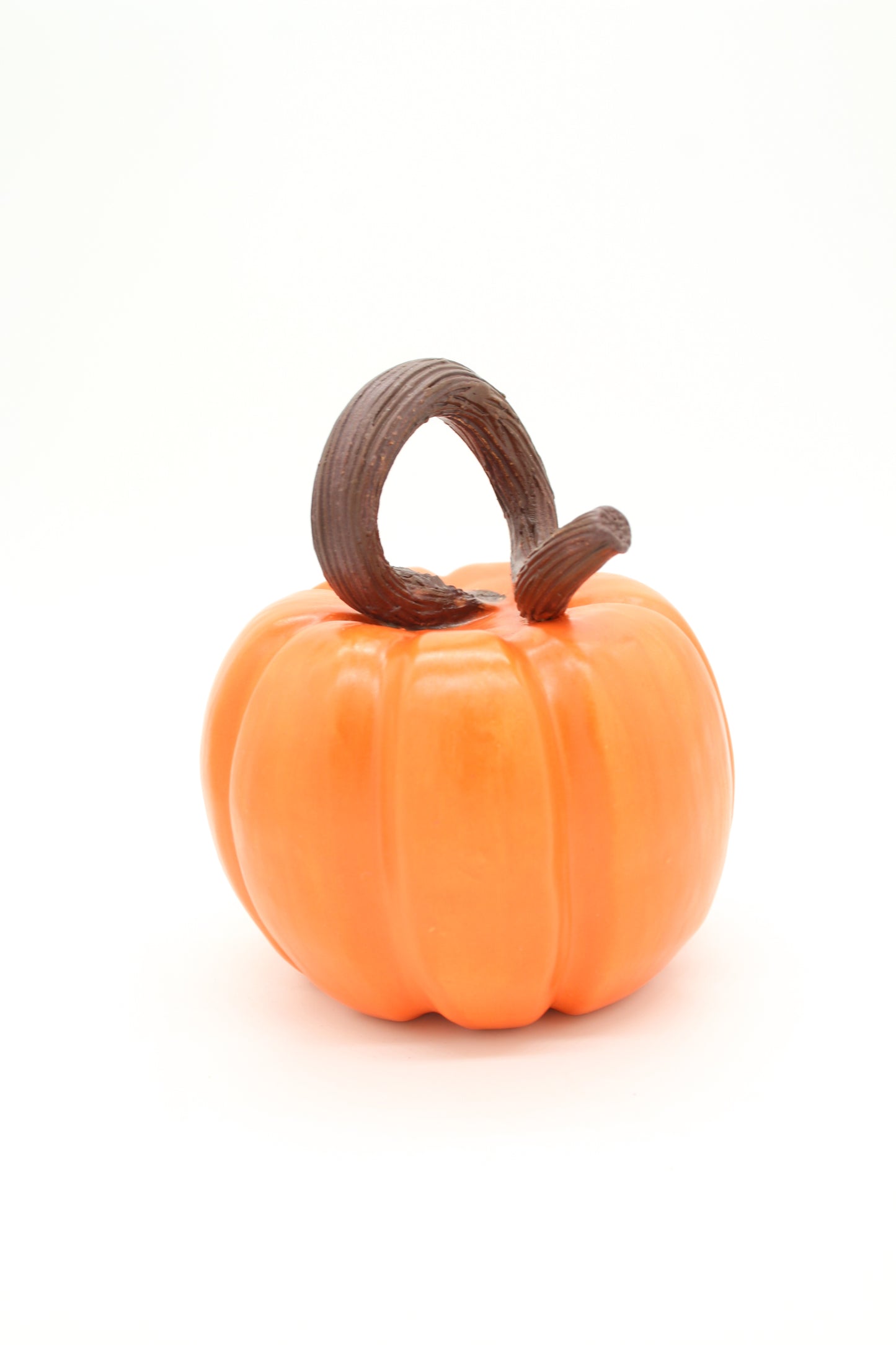 Handmade Ceramic Stoneware Dark Orange Pumpkin - Fall, Halloween Decor