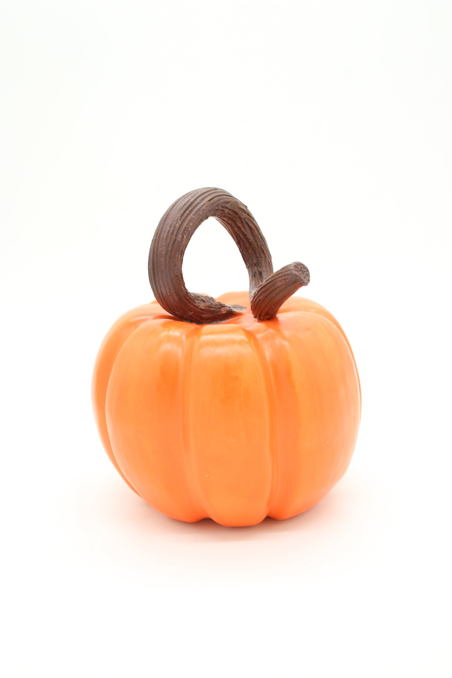 Handmade Ceramic Stoneware Dark Orange Pumpkin - Fall, Halloween Decor