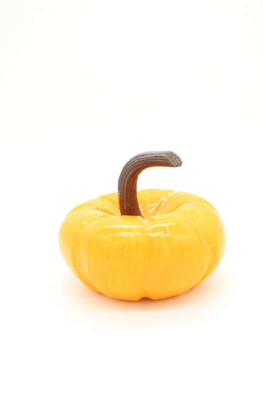 Handmade Ceramic Stoneware Orange Pumpkin - Fall, Halloween Decor