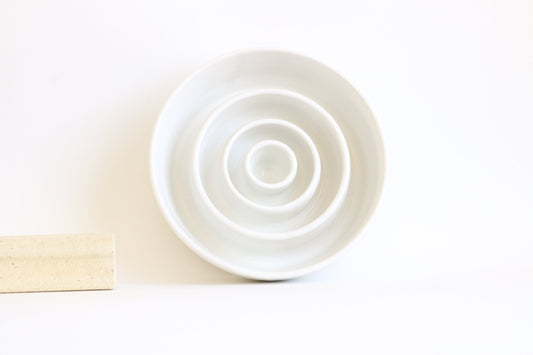 Ceramic Slow Feeder Dog Bowl - Handmade Wheel Thrown Ceramic Stoneware Dog Bowl for Medium to Large Dogs
