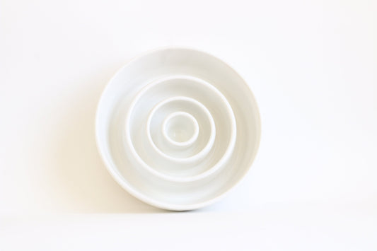 Ceramic Slow Feeder Dog Bowl - Handmade Wheel Thrown Ceramic Stoneware Dog Bowl for Medium to Large Dogs