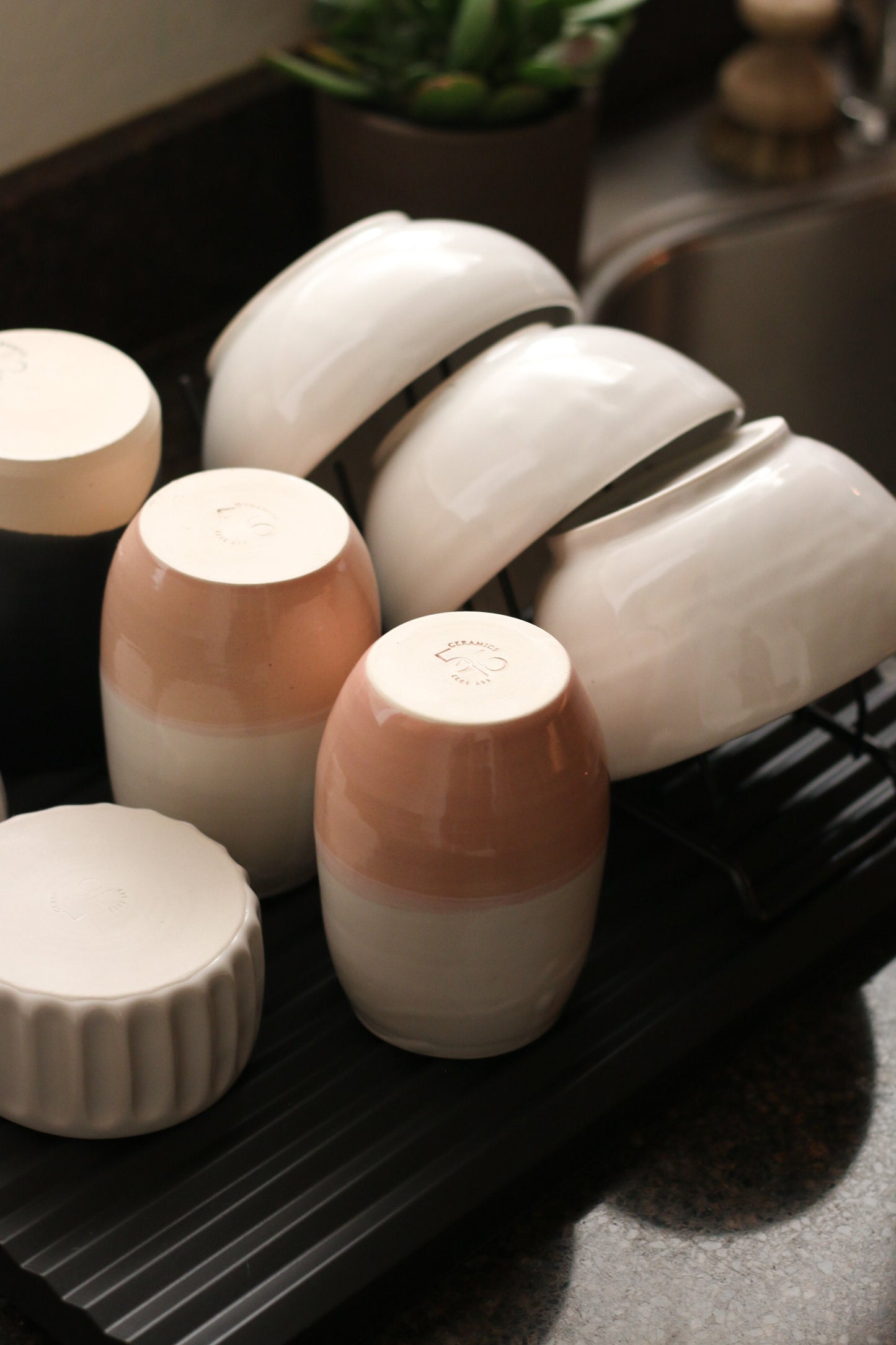 White Porcelain Ramekins - Wheel Thrown and Hand Carved Porcelain Ramekin Dishes for Cooking