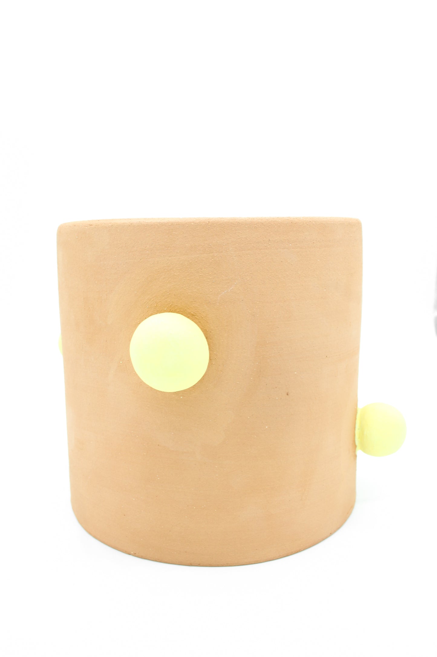 Planter with Yellow Colored Balls - Handmade Stoneware