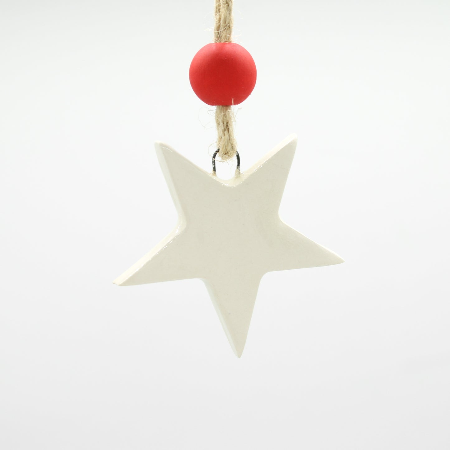 Small Star Ornaments with Hand Painted Wooden Beads