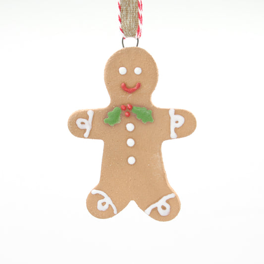 Small Stoneware Gingerbread People Ornaments