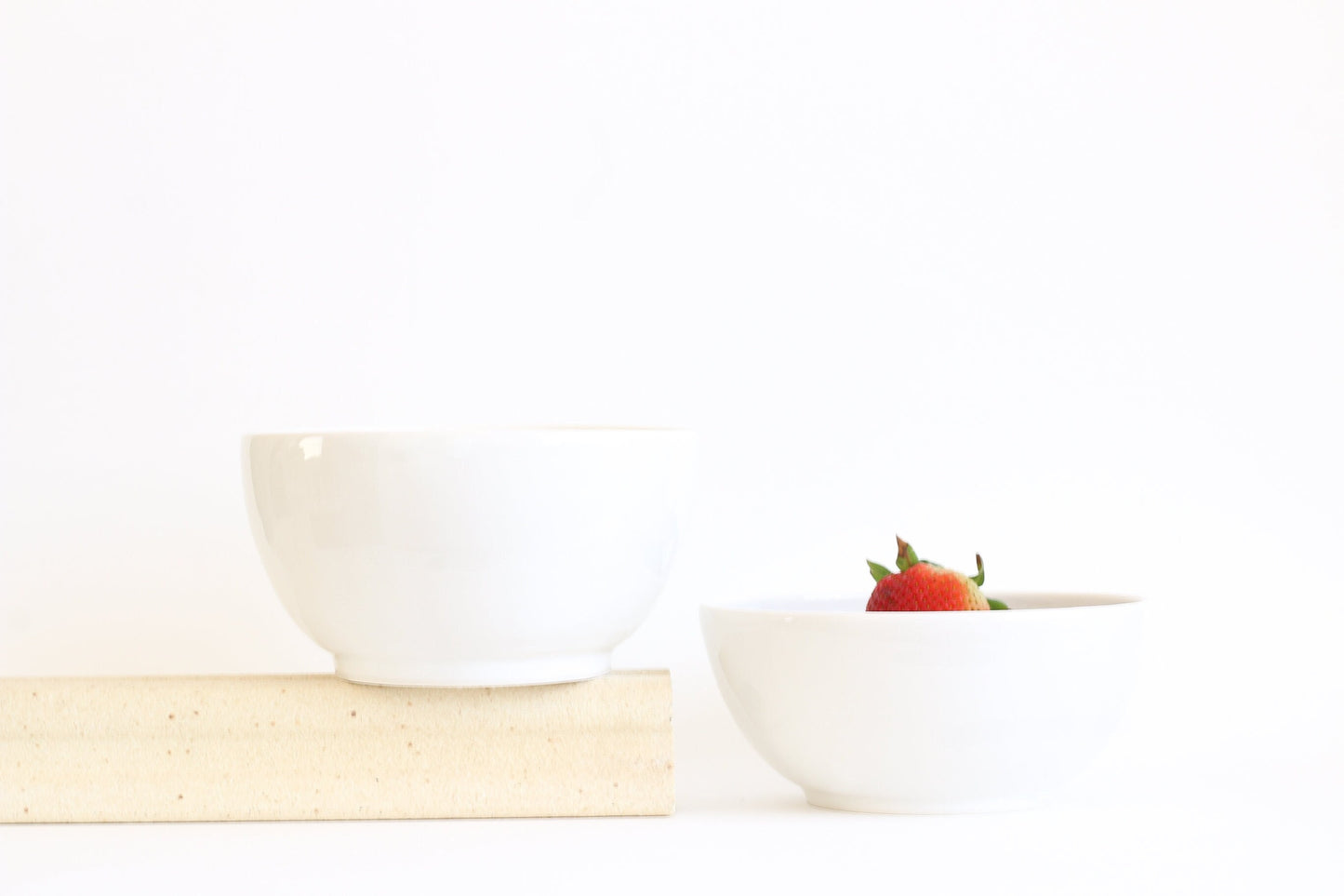 White Porcelain Salad Bowls - Wheel Thrown and Trimmed Porcelain Salad Bowl Dishes